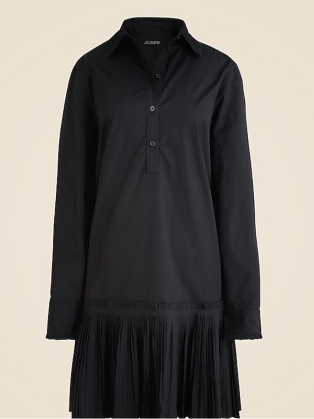 J crew Amelia long-sleeve shirt-dress in cotton poplin. Large.